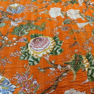 Bedspread coverlet No13 orange close-up