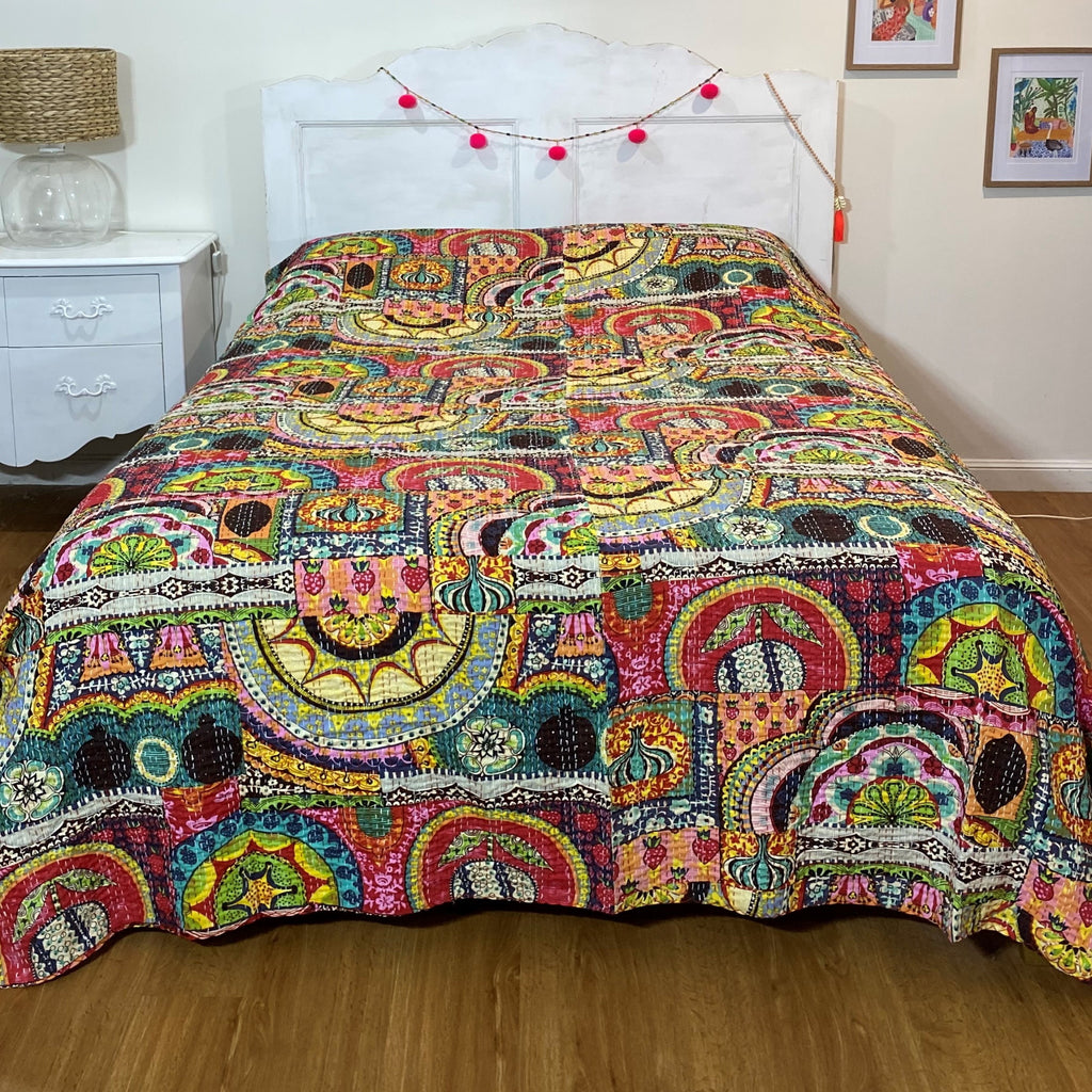 Carnevale bedspread on bed
