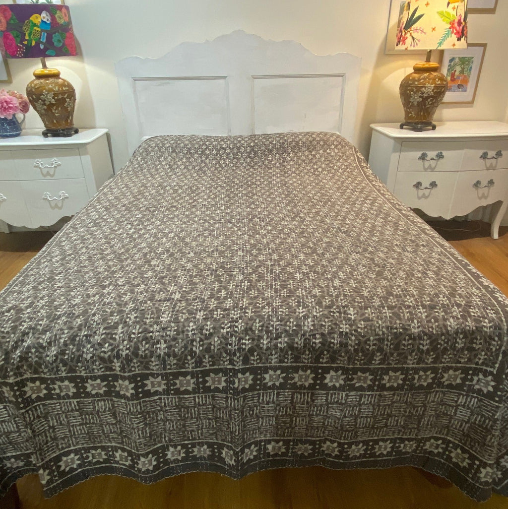 Snow Flakes Bedspread Coverlet on Bed