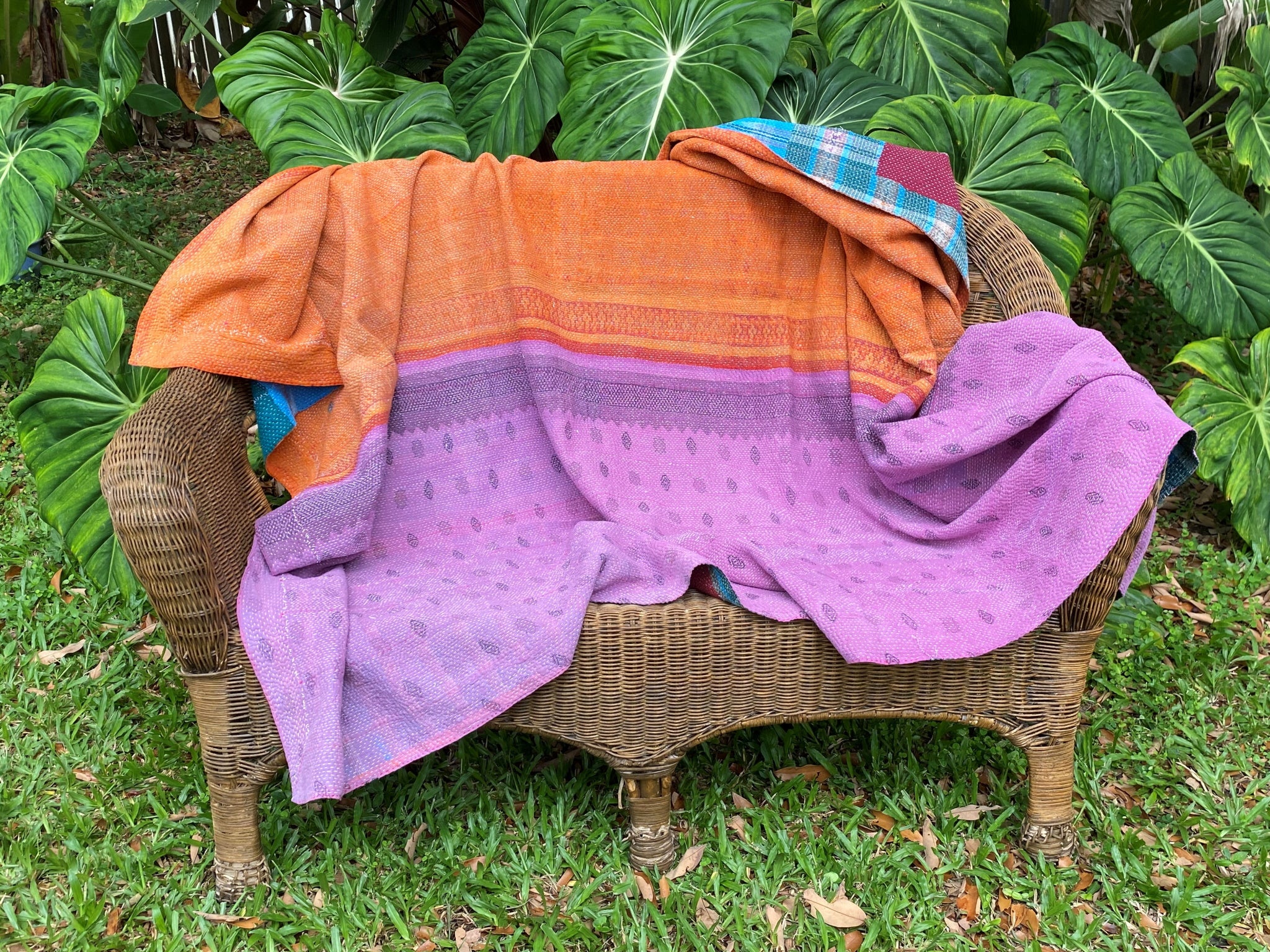 Vintage Throw Blanket No10 - Back