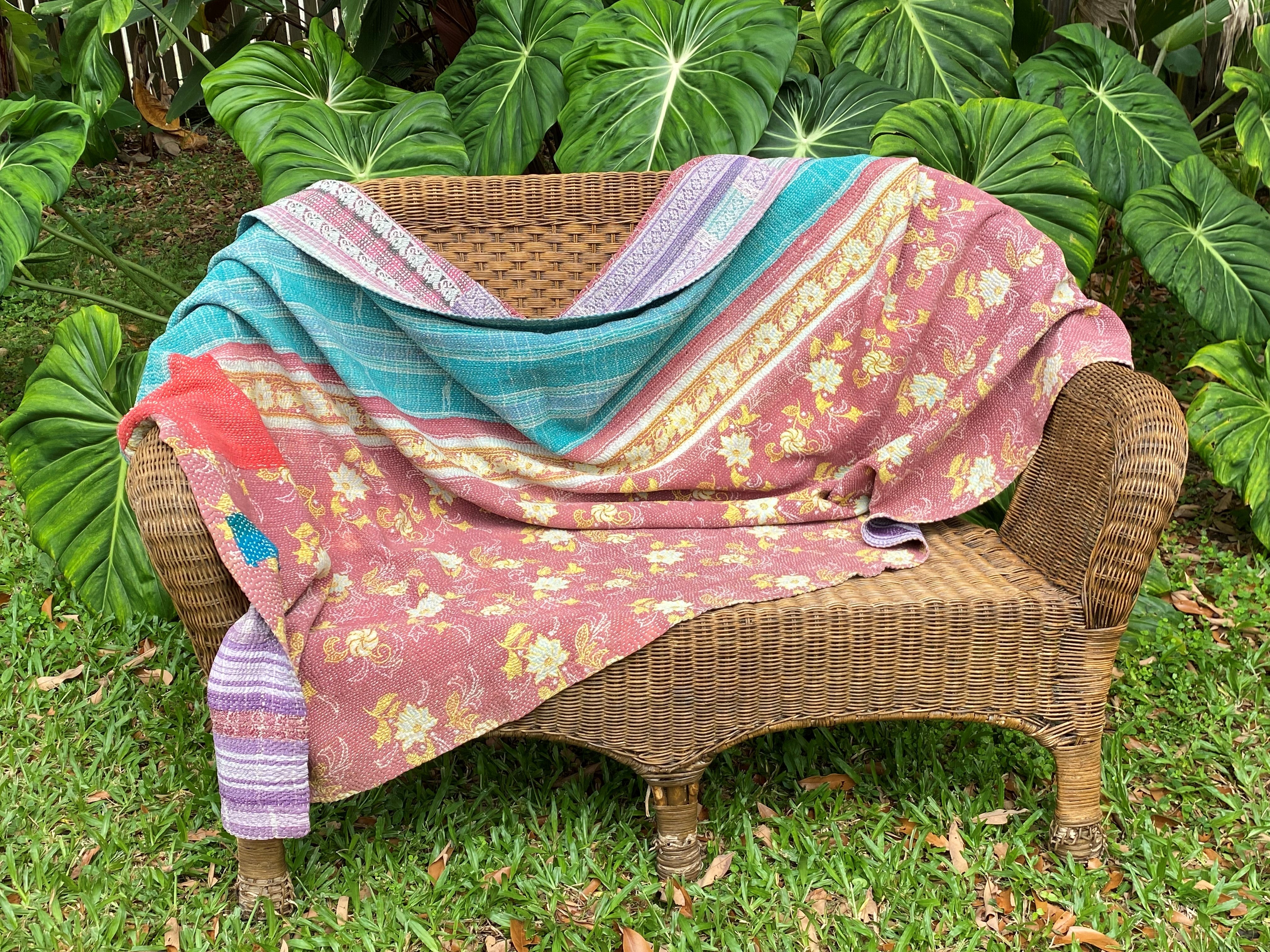Vintage Throw Blanket No12 - Reverse